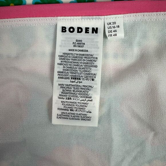 Boden Porto Bikini Bottom and Top size 16-18 Multi Flower Tile - Picture 11 of 12